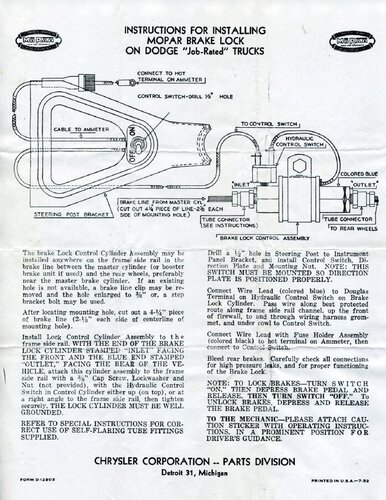 More information about "INSTRUCTIONS FOR INSTALLING MOPAR BRAKE LOCK ON DODGE ''Job-Rated'' TRUCKS - FORM D-2903 - 7-52.pdf"