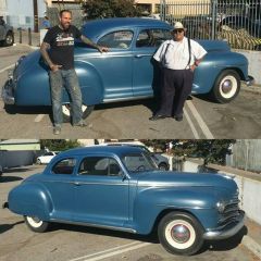 Stella, my 1947 Plymouth P15 - Skratch and I in Burbank