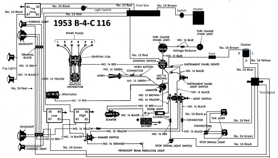 12 volt conversion wiring diagram - Mopar Flathead Truck ... 1953 ford car wiring diagram free picture 