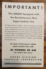 Tire Inflation Notice